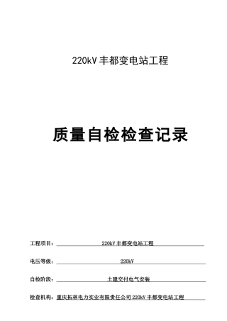 质量自检检查记录
