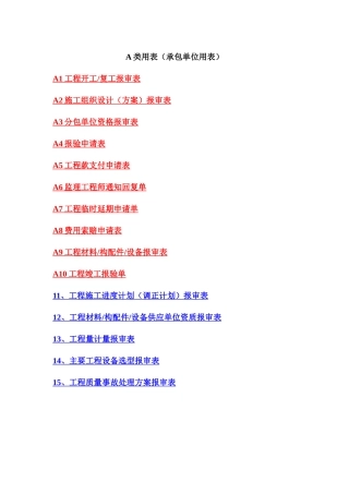 质量管理监理表式(GB50319-XXXX)