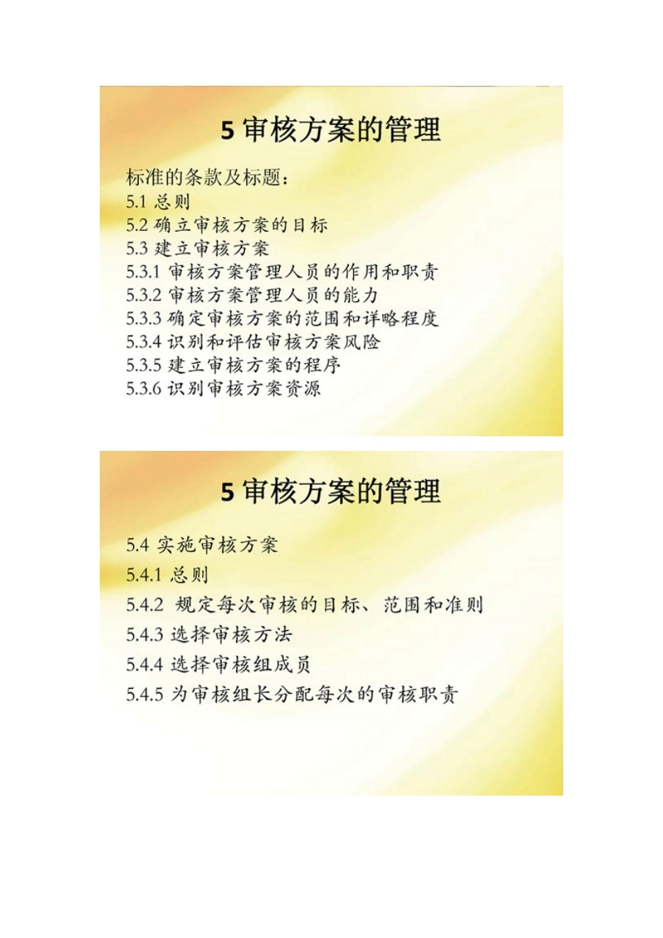 质量管理体系审核指南19011讲义5审核方案的管理_第2页