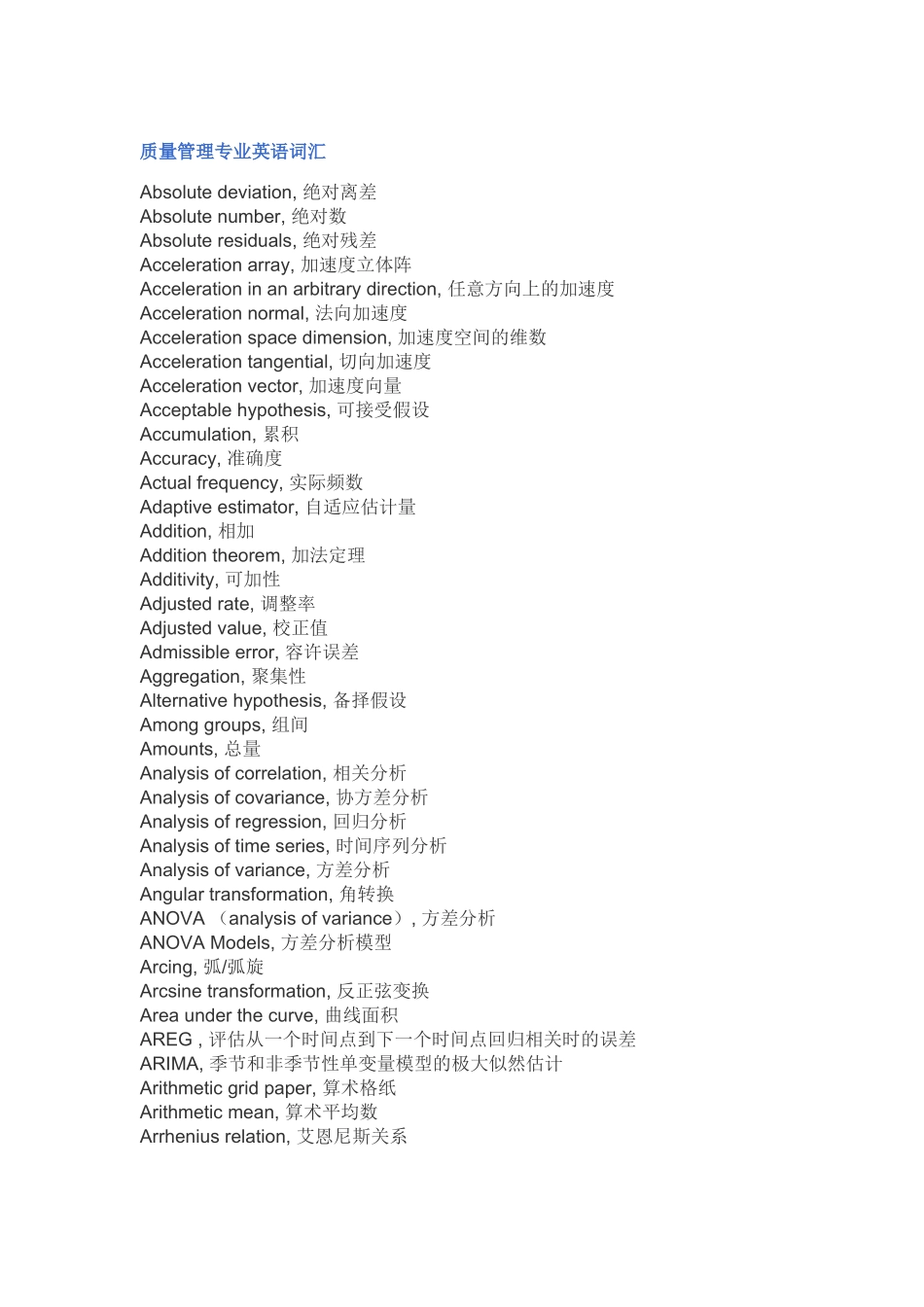 质量管理专业英语词汇-XXXX_第1页