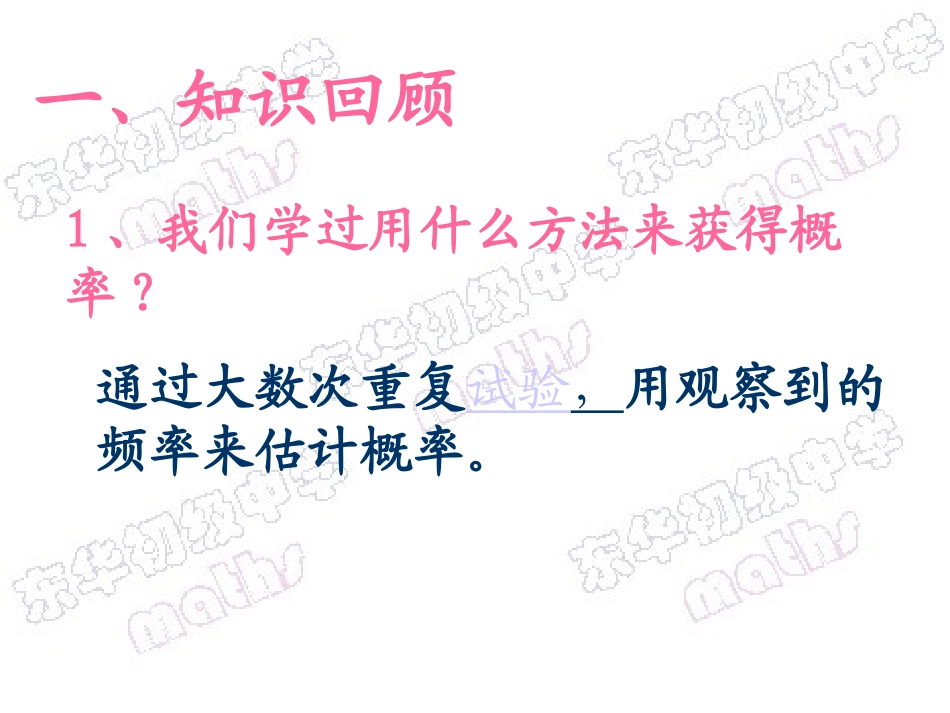 华师大版九年级课件概率的预测1_第2页