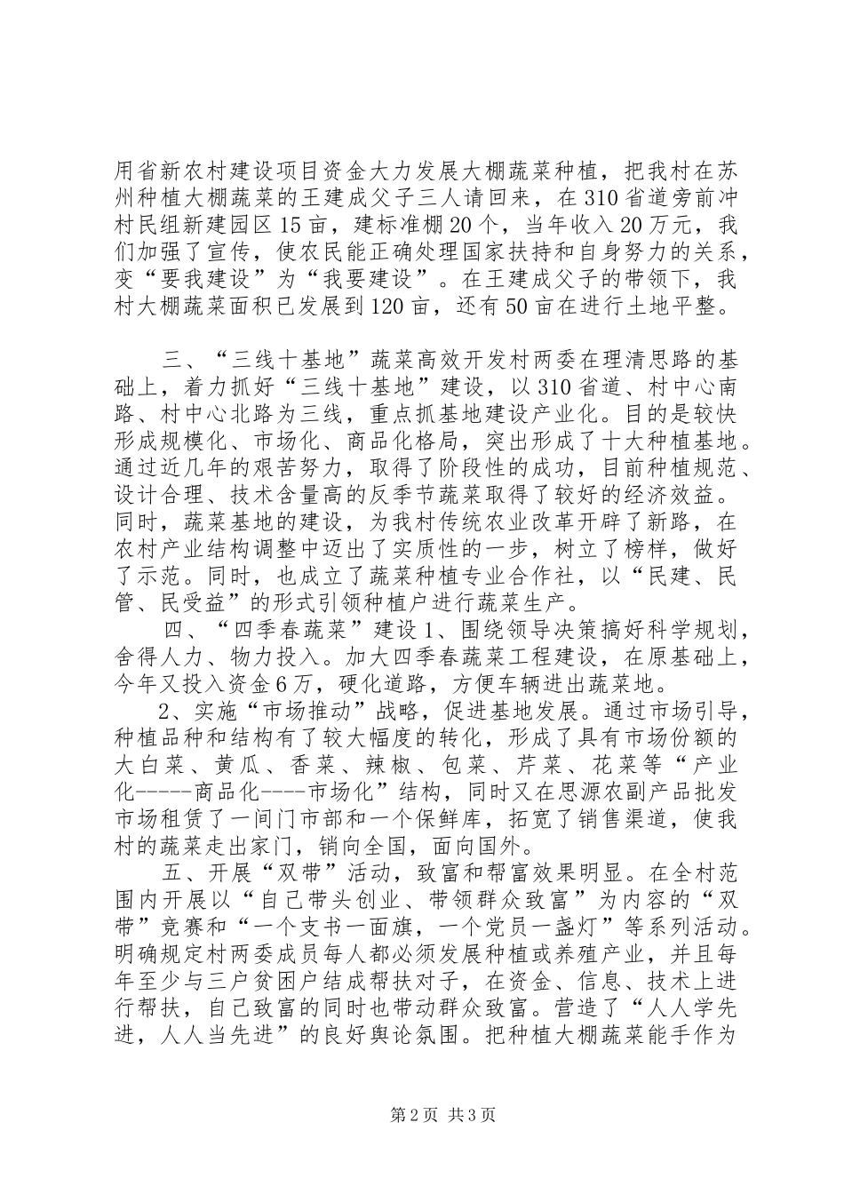 蔬菜种植汇报材料_第2页