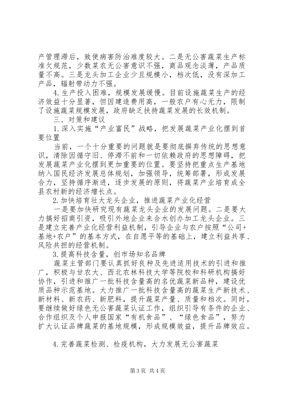 蔬菜产业开发调研报告_第3页