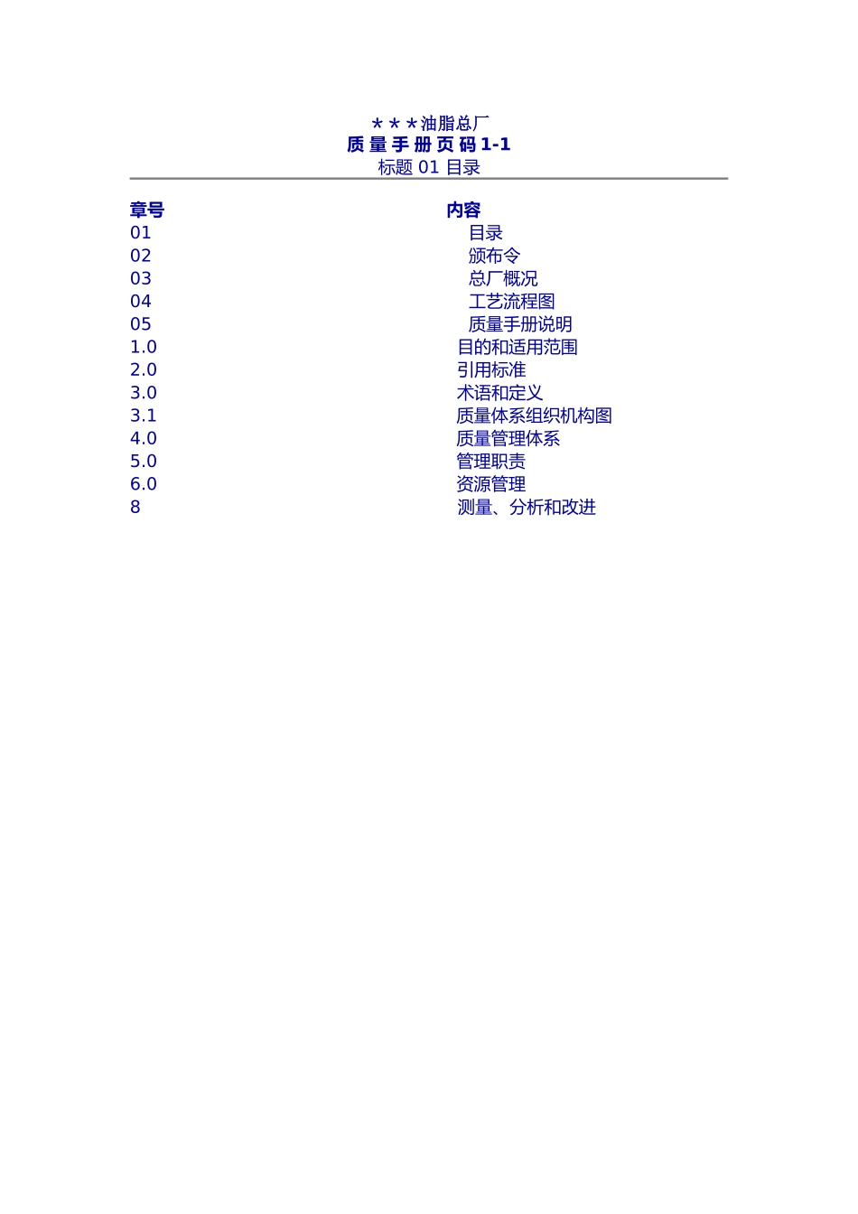 质量手册范本-油脂厂_第3页