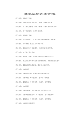其他运球训练方法