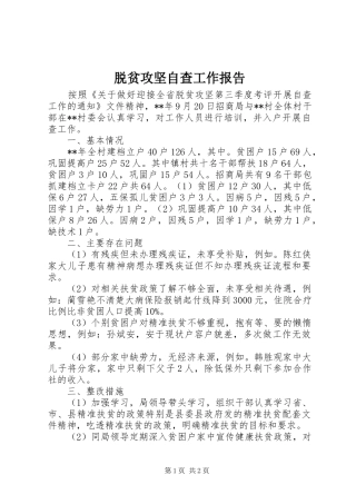 脱贫攻坚自查工作报告