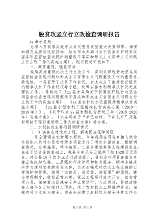 脱贫攻坚立行立改检查调研报告