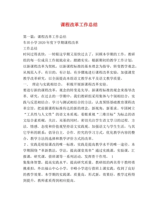 课程改革工作总结 