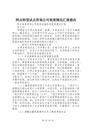 网点转型试点咨询公司效果情况汇报修改