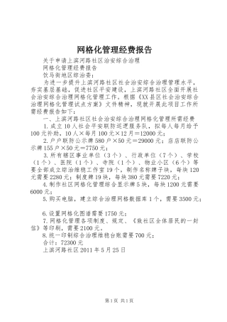 网格化管理经费报告