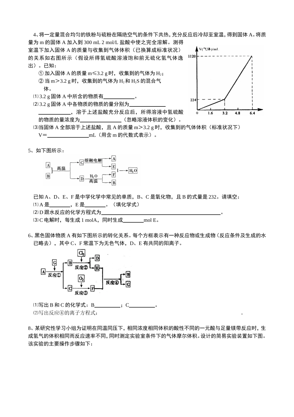 赏析镁、铝、铁的典型图像、推断、实验题_第2页