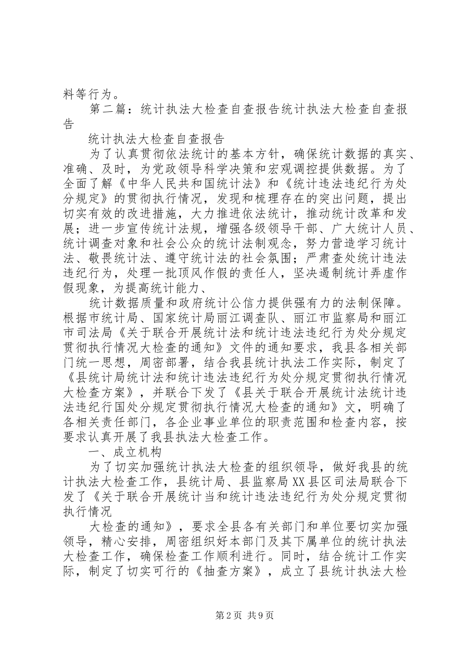 统计执法大检查自查报告_第2页