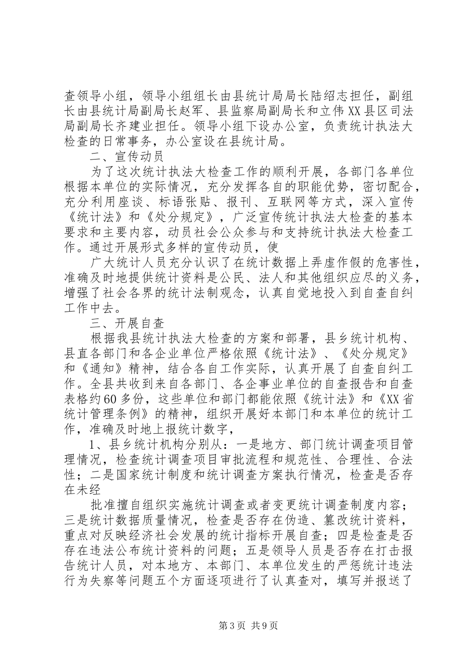 统计执法大检查自查报告_第3页