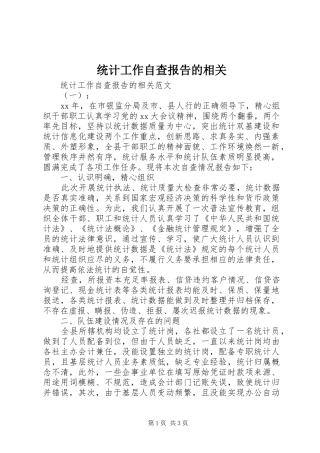 统计工作自查报告的相关