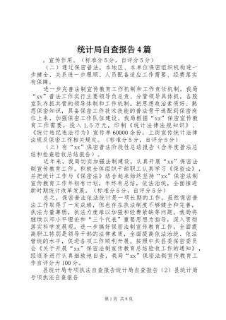 统计局自查报告4篇