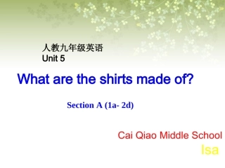 九年级unit6SectionA第一课时