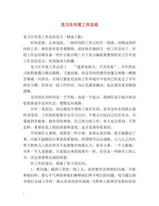 见习生年度工作总结 