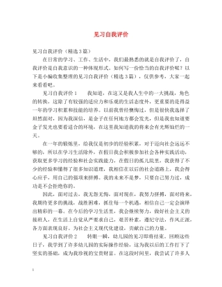 见习自我评价 