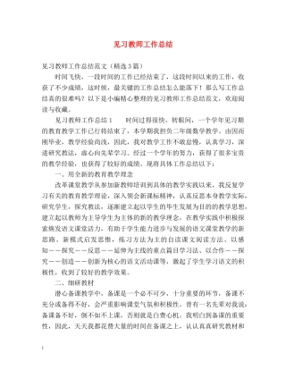见习教师工作总结 (2) 