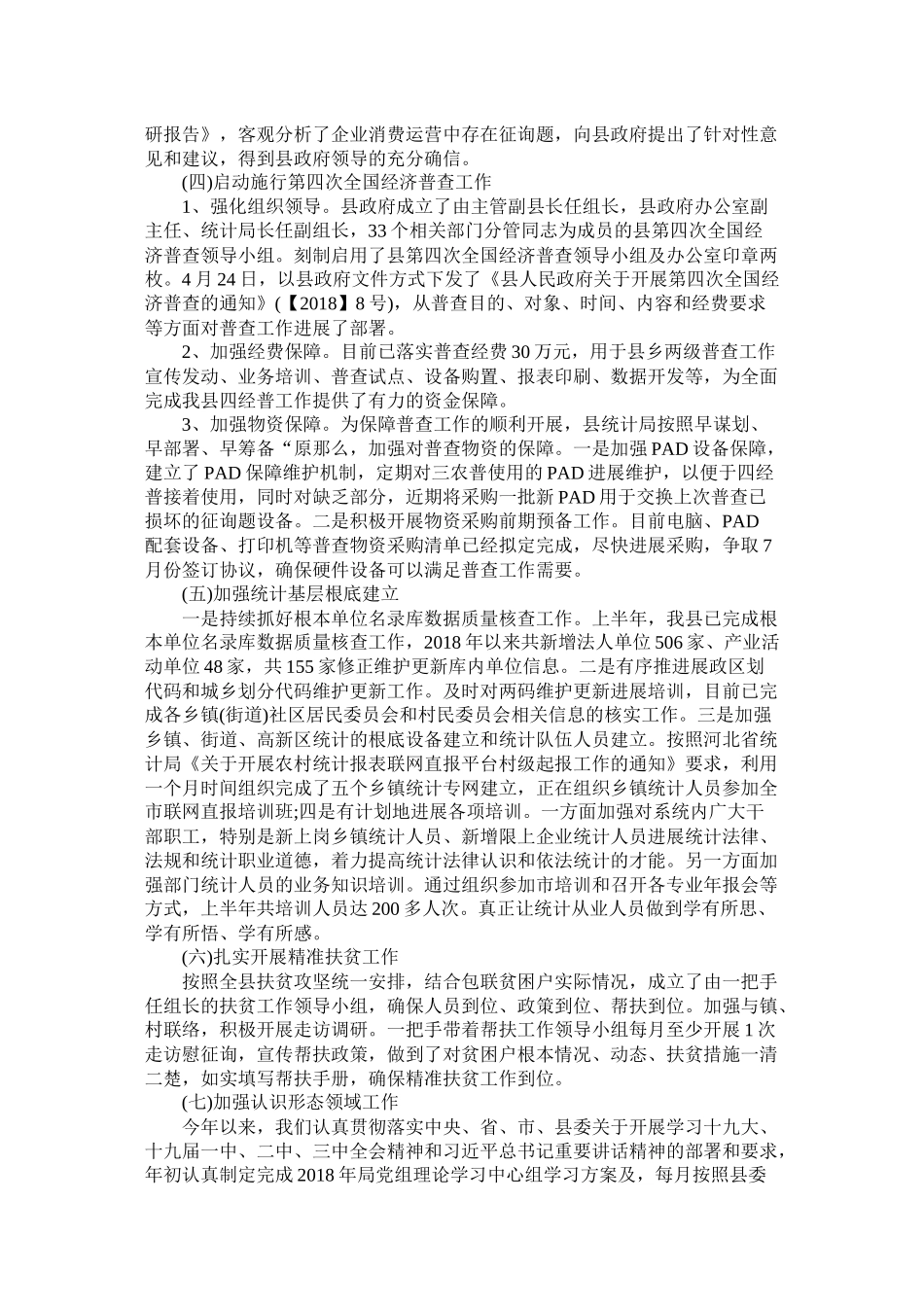 统计局年上半年工作总结及下半年工作安排_第2页