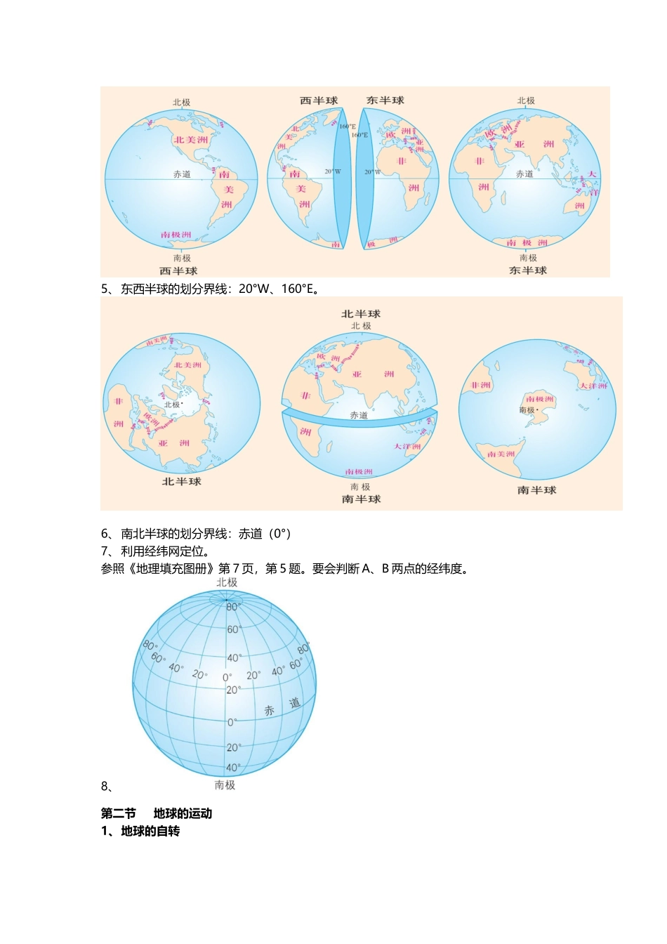 人教版七年级上地理复习提纲_第2页