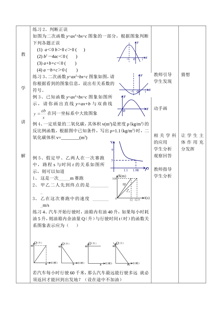 函数的图象信息教学设计_第3页
