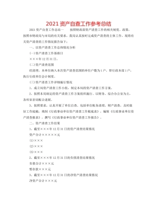 资产自查工作参考总结