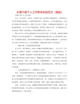乡镇干部个人工作参考总结范文（精选）