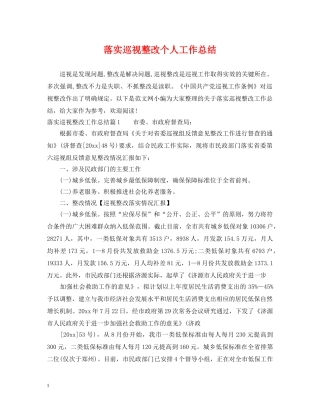 落实巡视整改个人工作总结 