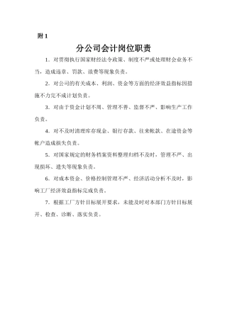 营销标准分公司会计附件