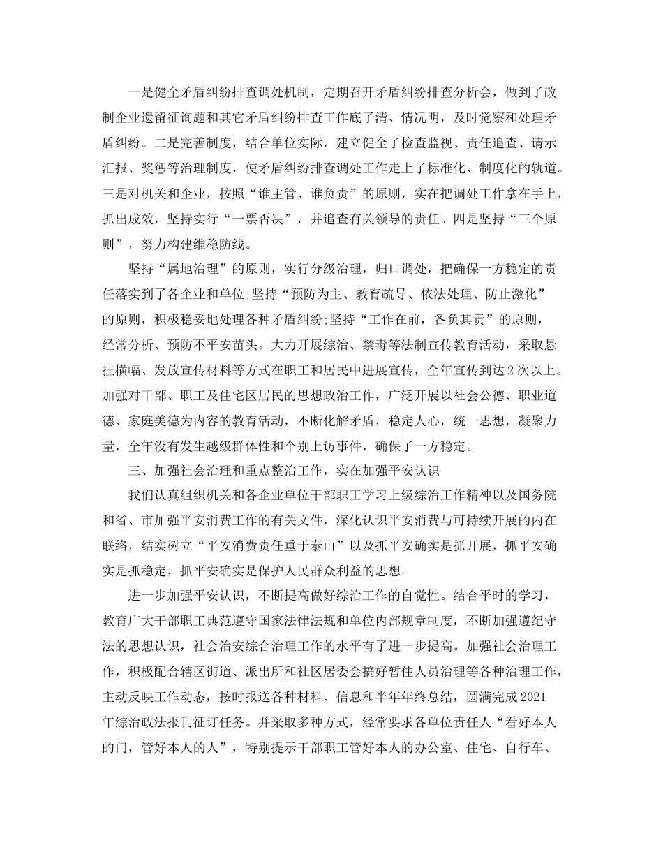 2021年社会治安综合治理工作参考总结精选_第2页