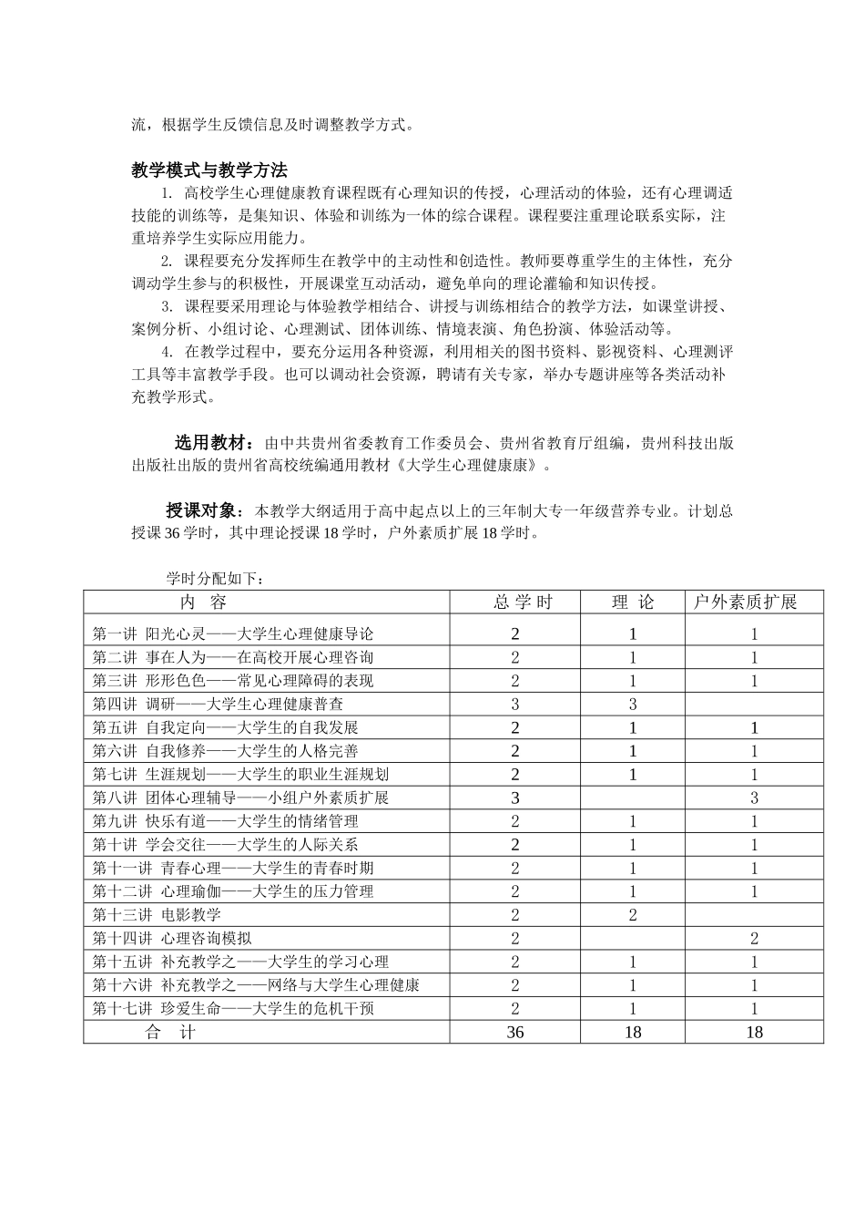 营养班心理健康教育授课计划_第3页