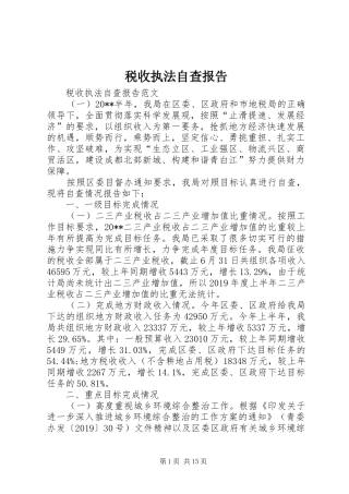 税收执法自查报告