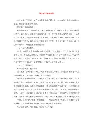 联乡驻村年终总结 
