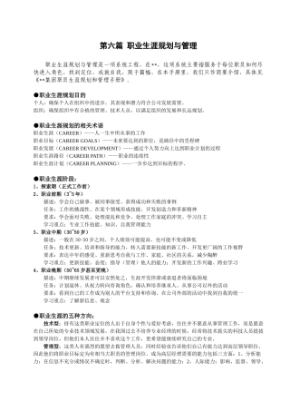 职业生涯规划与管理2013