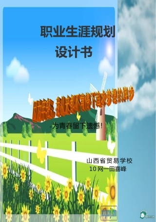 职业生涯设计书10网一田喜峰发