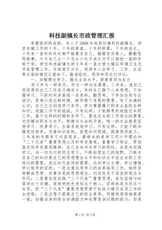 科技副镇长市政管理汇报