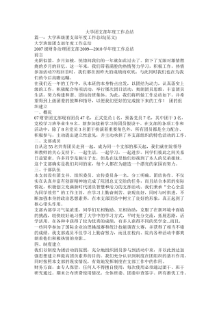 大学团支部年度工作总结