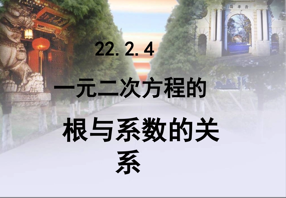 方程的根与系数的关系》课件_第1页