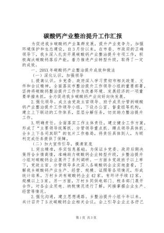 碳酸钙产业整治提升工作汇报