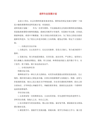 老师专业发展计划 
