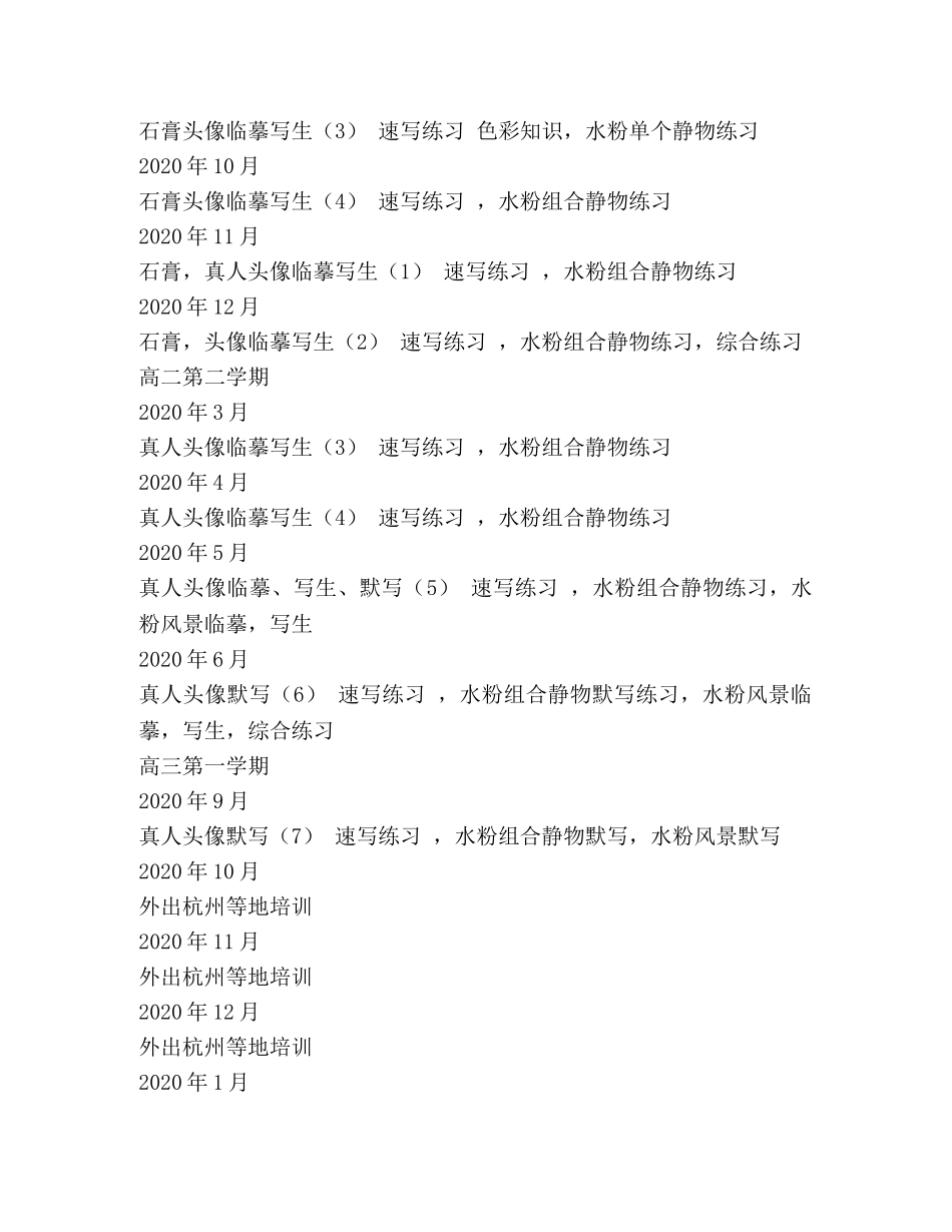 美术特长班三年教学计划范文 _第2页