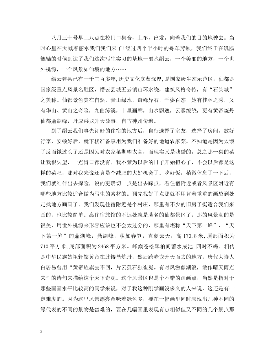 美术写生实习总结 _第3页