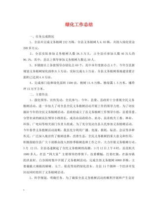 绿化工作总结 