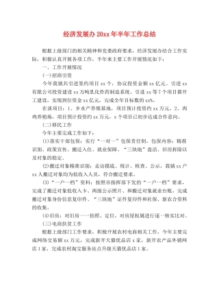 经济发展办20xx年半年工作总结 