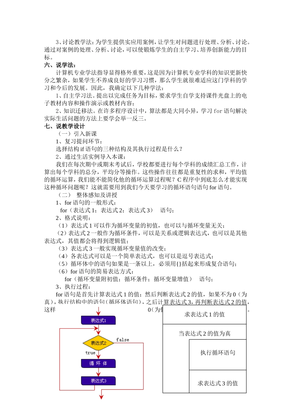 《for语句》说课稿_第3页