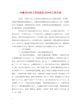 经典范文---镇201-年工作总结及201-年工作计划 