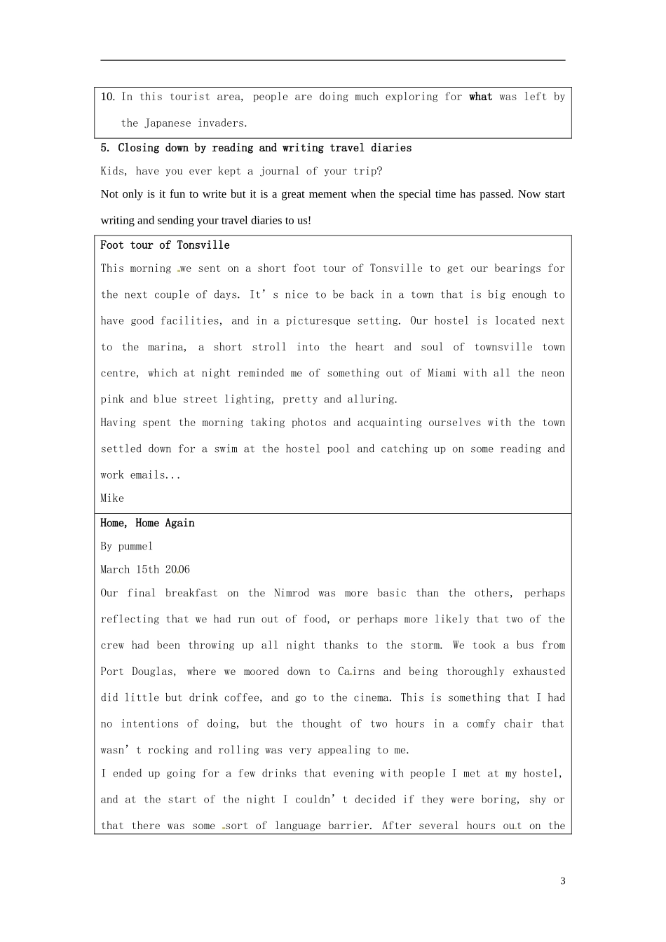 2014-2015学年高中英语Unit1Period3AsamplelessonplanforUsingLanguage教学设计新人教版选修8_第3页