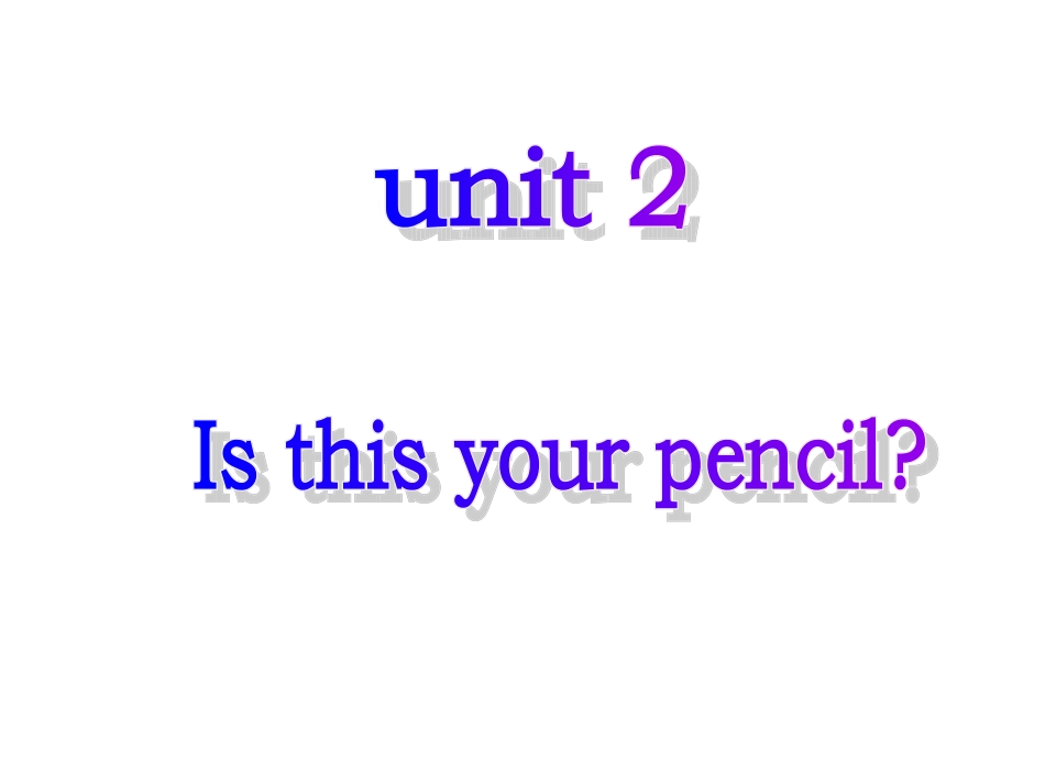 人教版英语初一上unit2_第1页