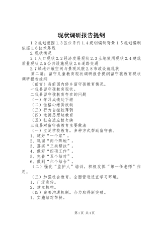 现状调研报告提纲
